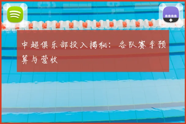中超俱乐部投入揭秘:各队赛季预算与营收